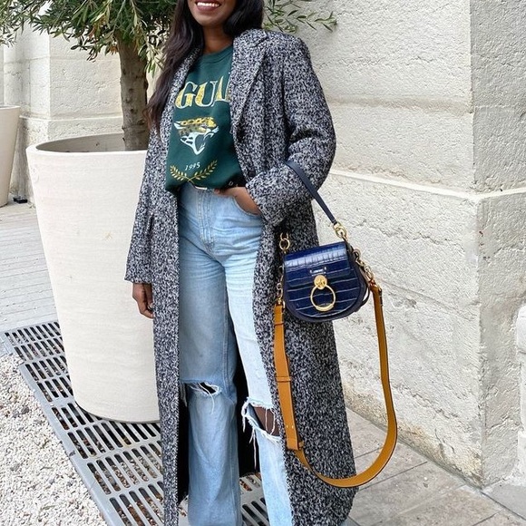 MANGO boucle oversized long coat salt‘n‘pepper pattern - Picture 7 of 13